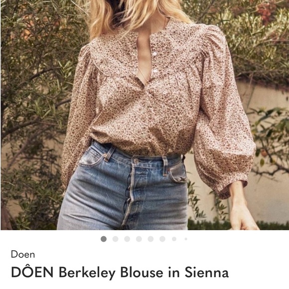 Doen Floral Blouse in Warm Beige - Picture 3 of 10